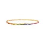 Round Rainbow Sapphire Ombré Tennis Bracelet in 18K Rose Gold