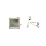 Black Mother of Pearl Diamond Square Cufflinks