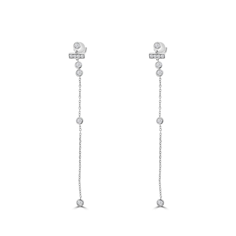 Diamond Chain Drop Earrings