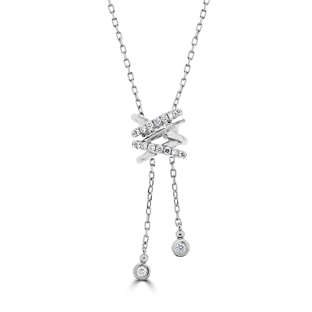 Diamond Criss Cross Cascade Pendant with Chain