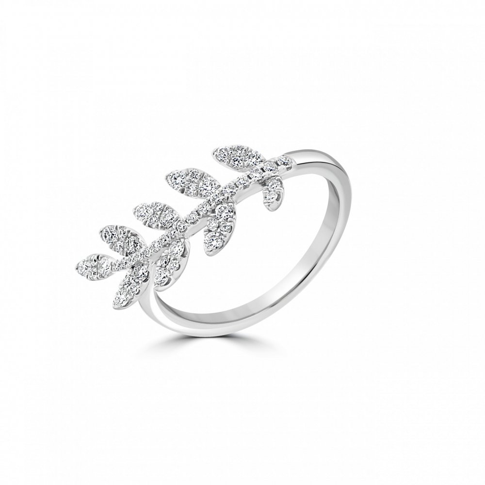 Diamond Olive Branch Ring
