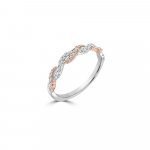 Diamond Twist Band Matching Ring in 18K White Gold, 18K Rose Gold