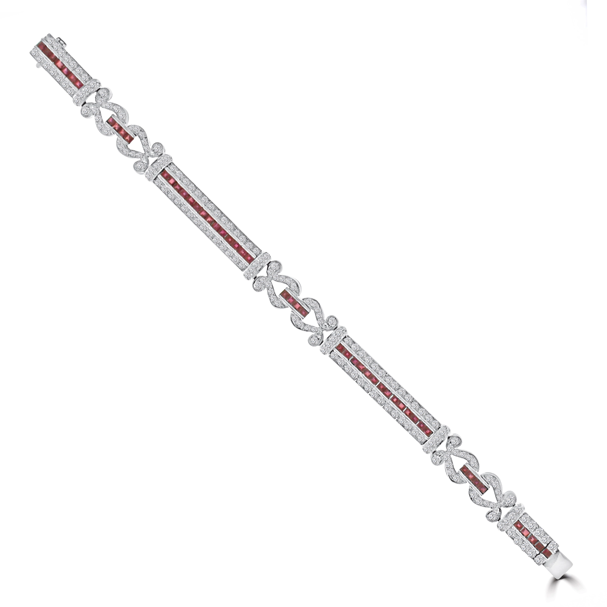 Ruby Diamond Vintage Links Bracelet