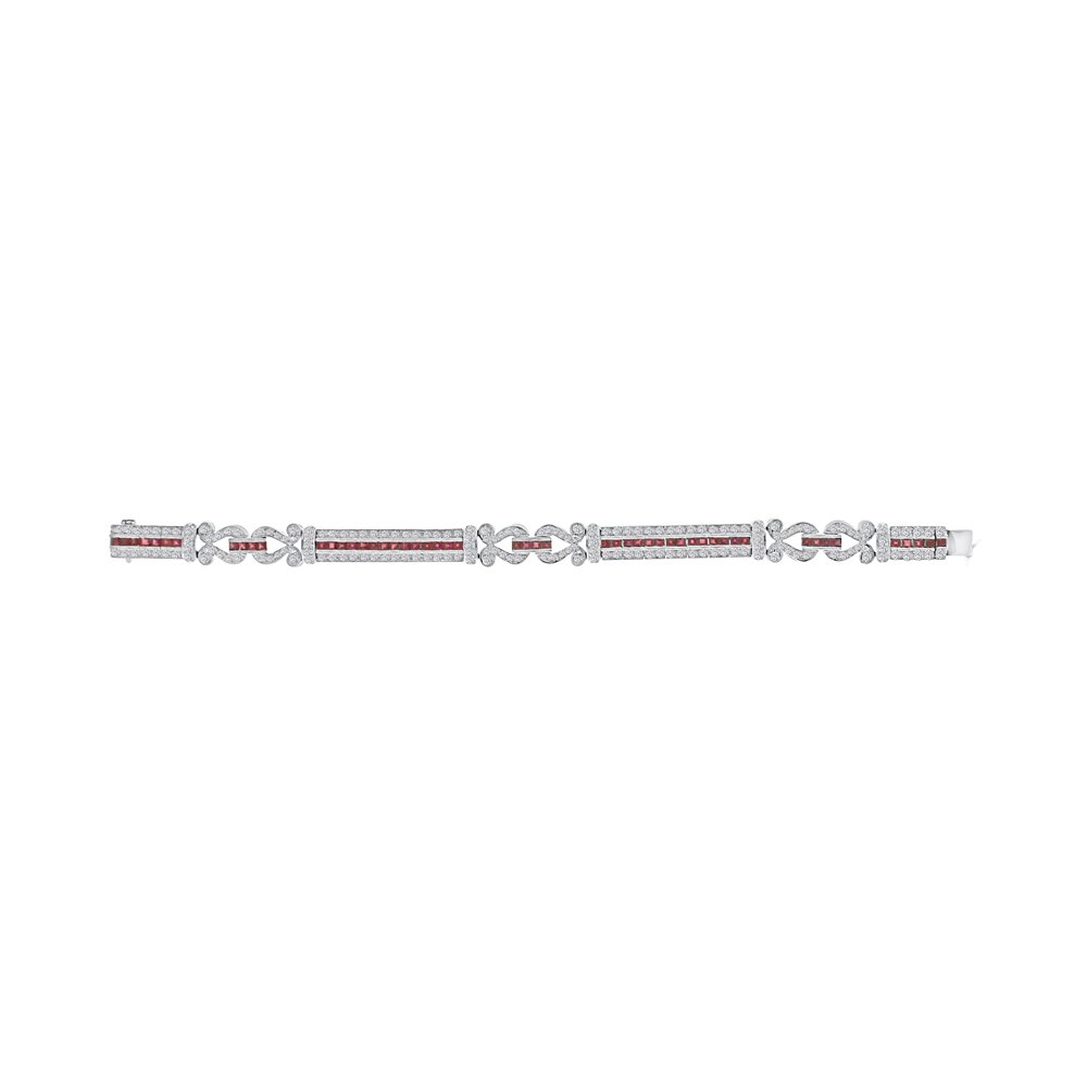 Ruby Diamond Vintage Links Bracelet