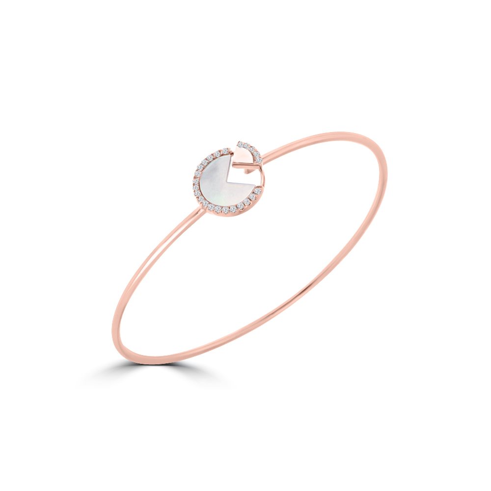 Mother of Pearl Diamond Bangle