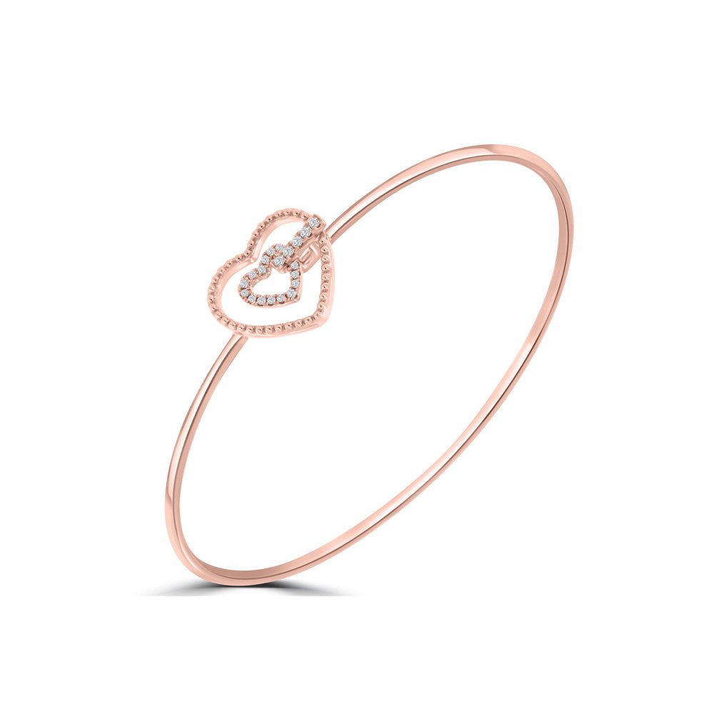 Diamond Open Heart Bangle