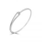 Diamond Teardrop Bangle in 18K White Gold