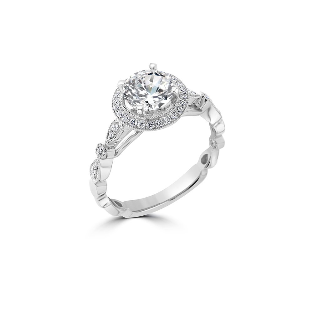 Diamond Vintage Halo Engagement Ring