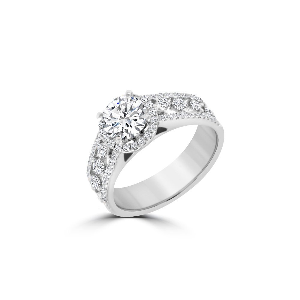 Diamond Wide Band Engagement Ring