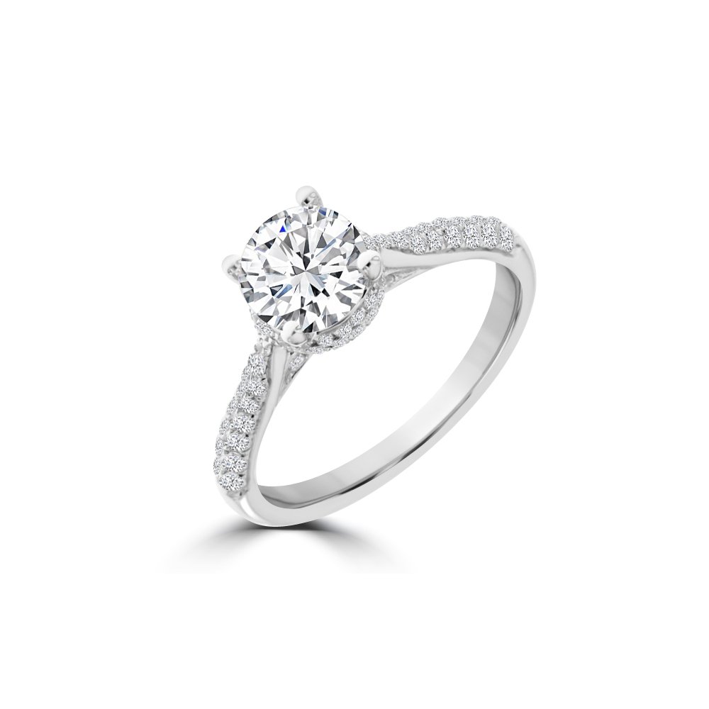 Diamond Pavé Hidden Halo Engagement Ring