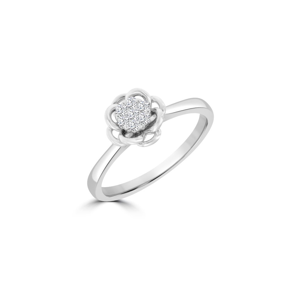 Diamond Camellia Flower Ring