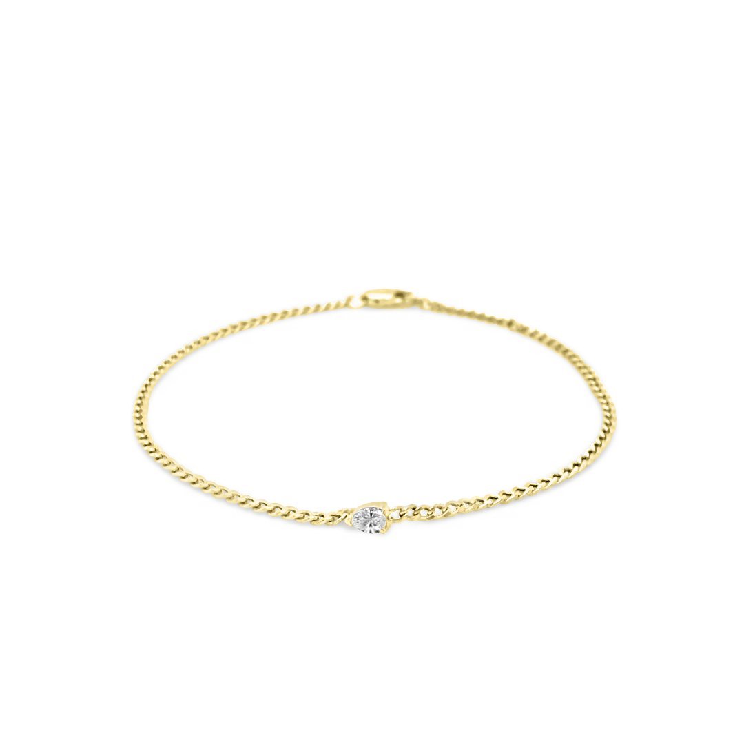 Diamond Solitaire Link Bracelet in 18K Yellow Gold
