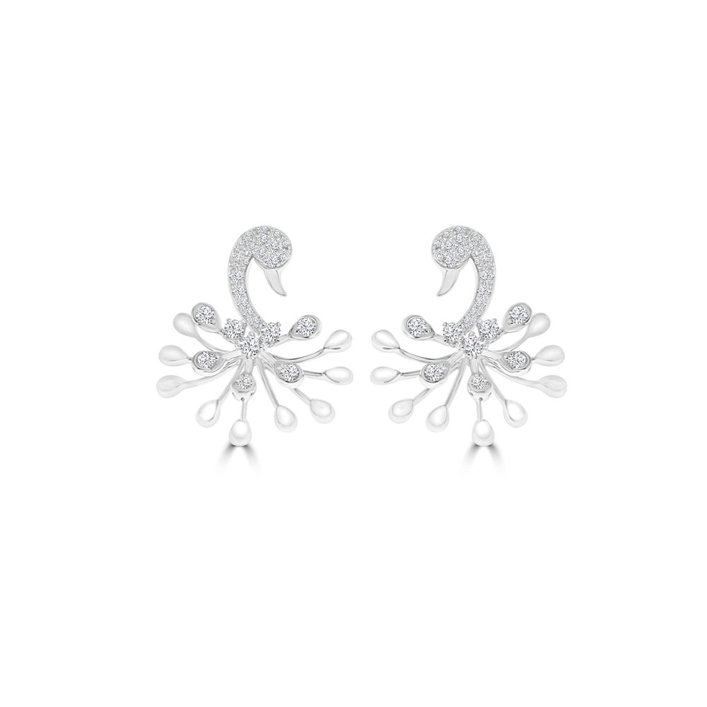Diamond Swan Earrings