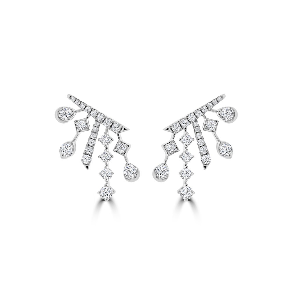 Diamond Starlight Chandelier Stud Earrings