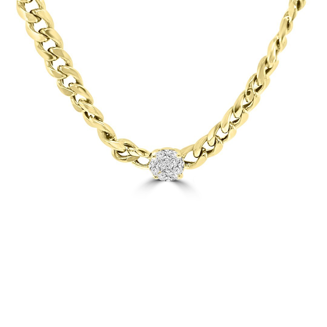 Diamond Curb Chain Necklace