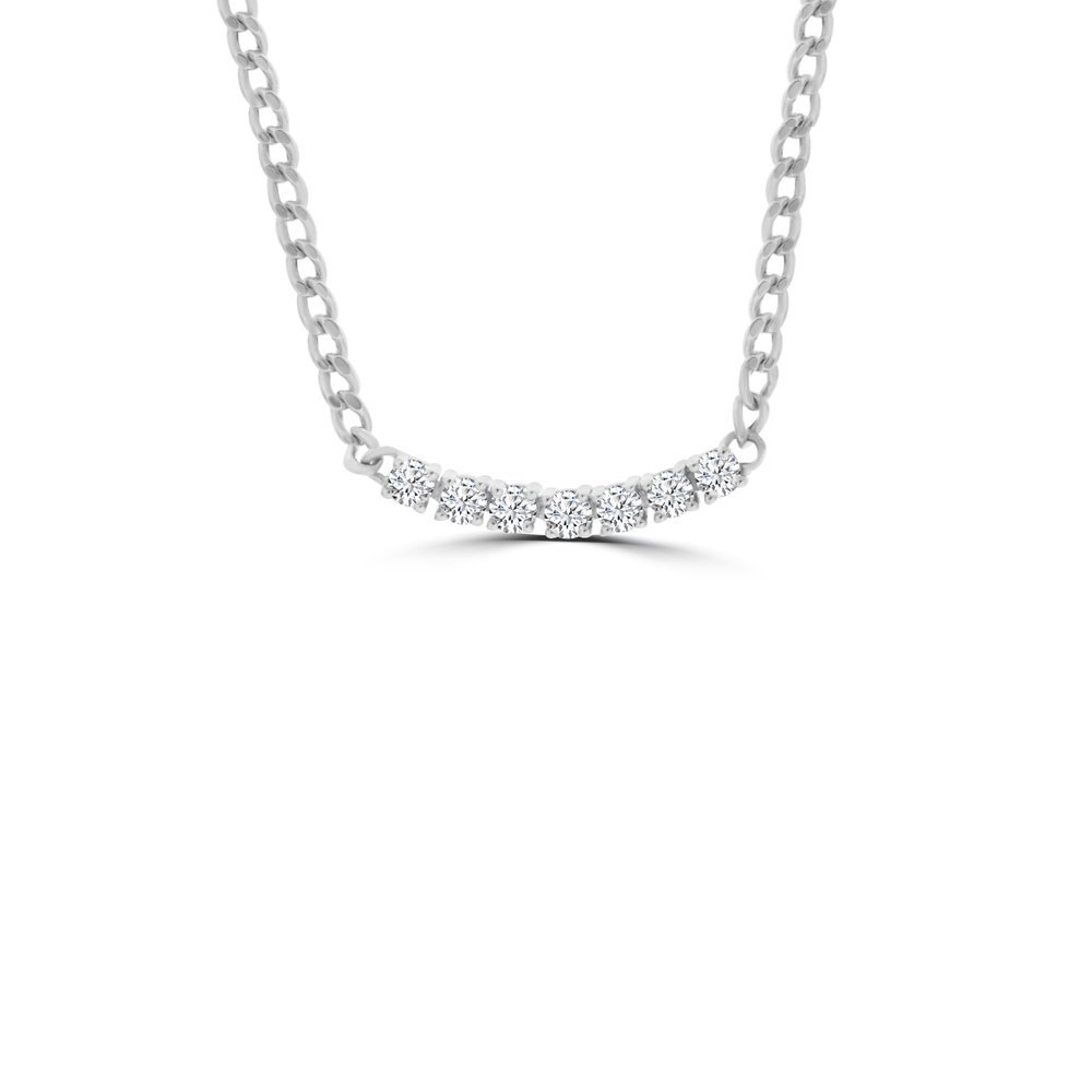 Diamond Curve Bar Necklace