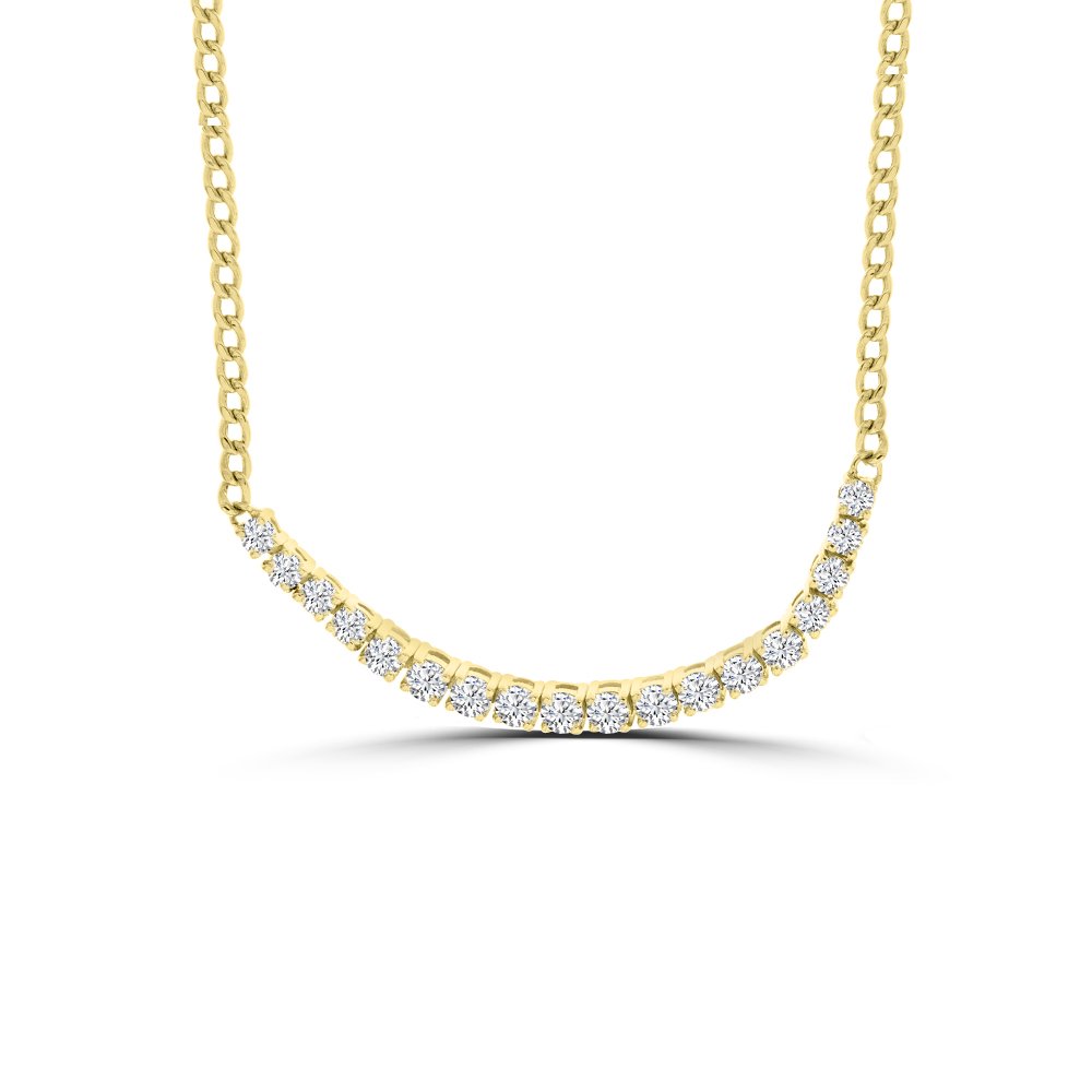 Diamond Curve Bar Necklace