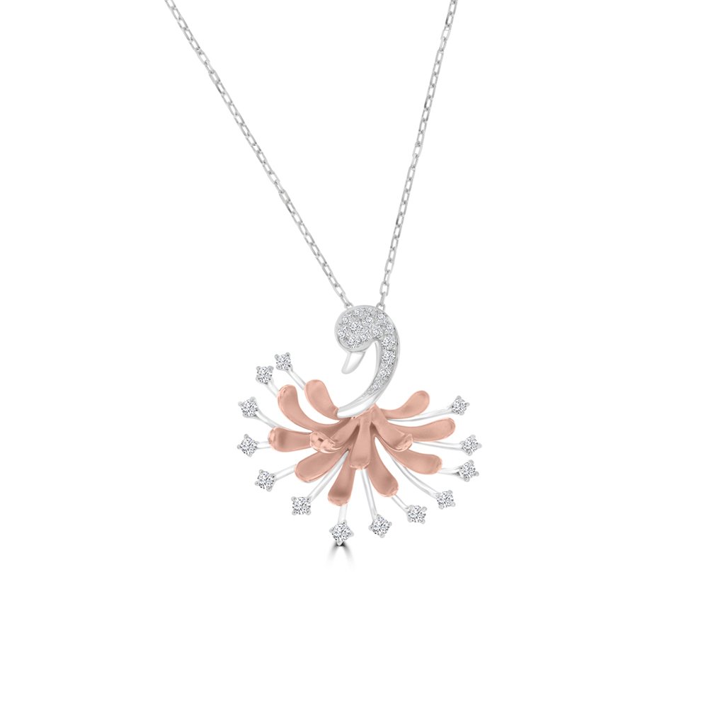 Diamond Swan Pendant with Chain