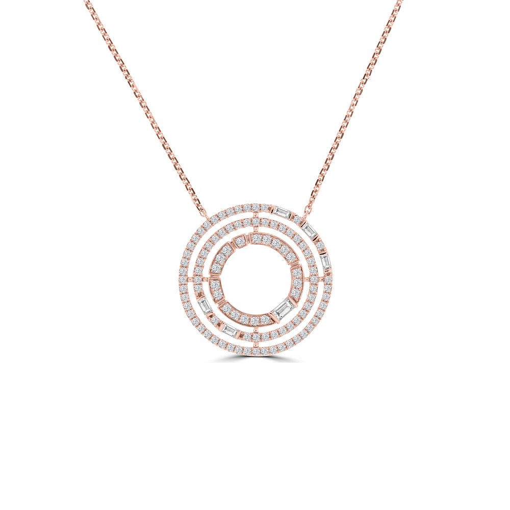 Diamond Circle Maze Pendant with Chain