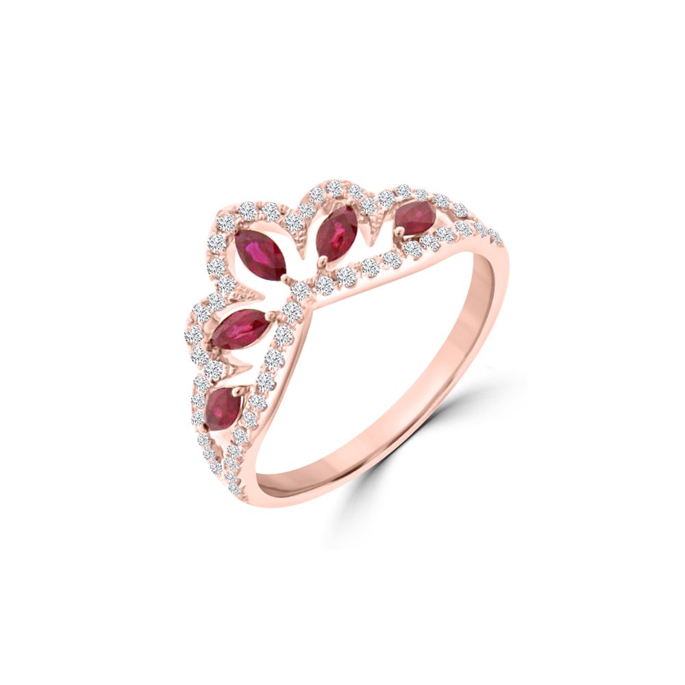 Marquise Ruby Diamond Lace Ring