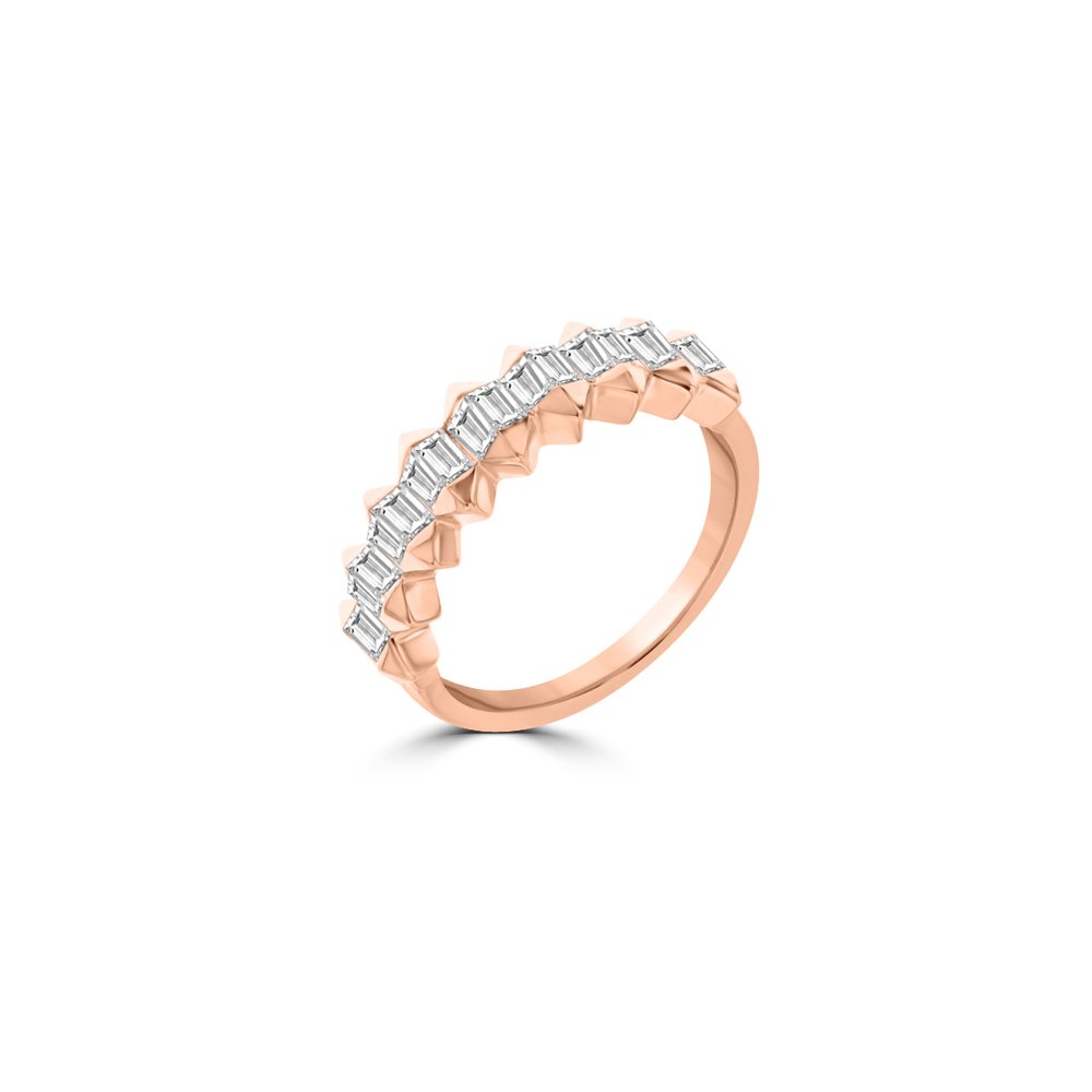 Baguette Diamond Polygon Ring