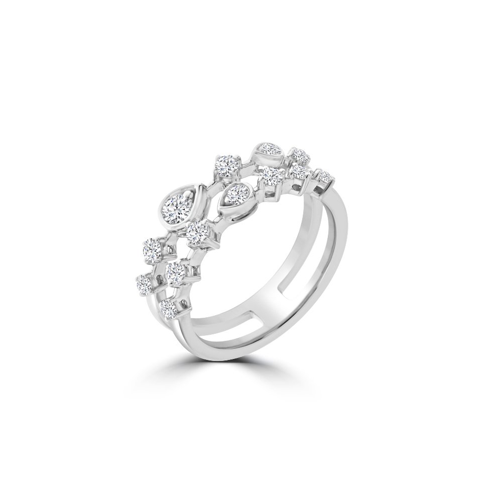 Diamond Starlight Double Band Ring