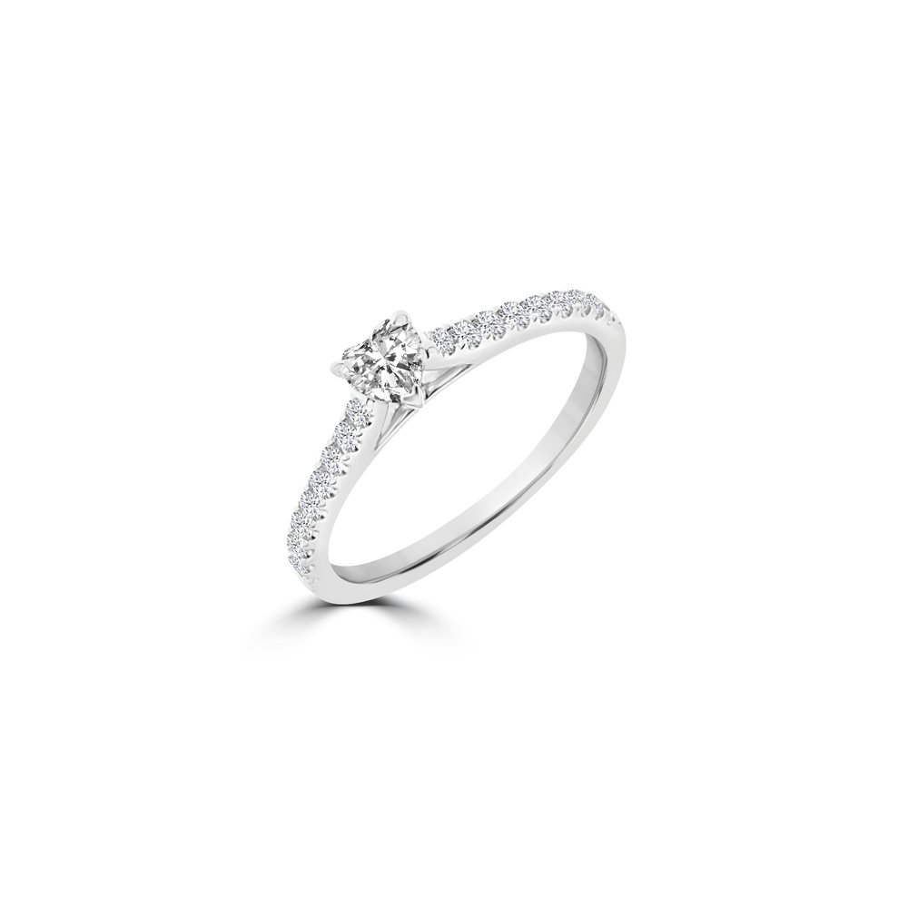 Half Eternity Heart Diamond Ring