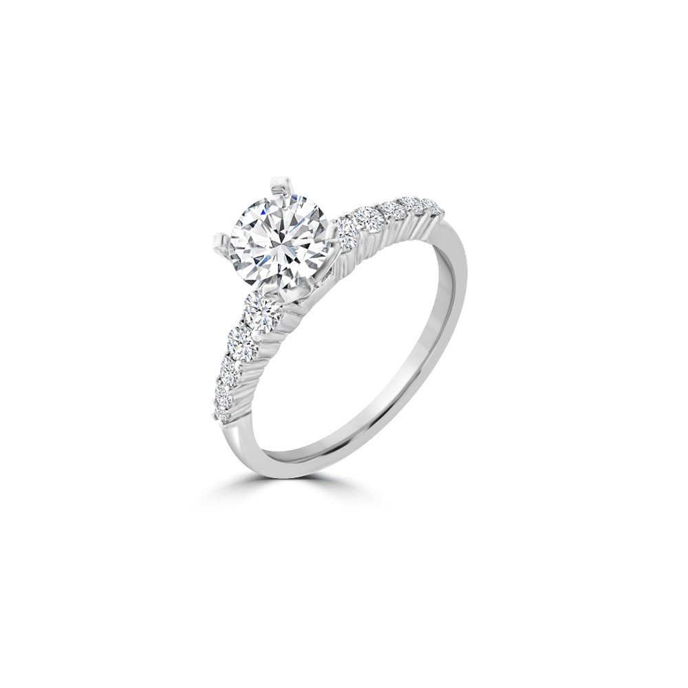 Diamond Reverse Tapered Engagement Ring