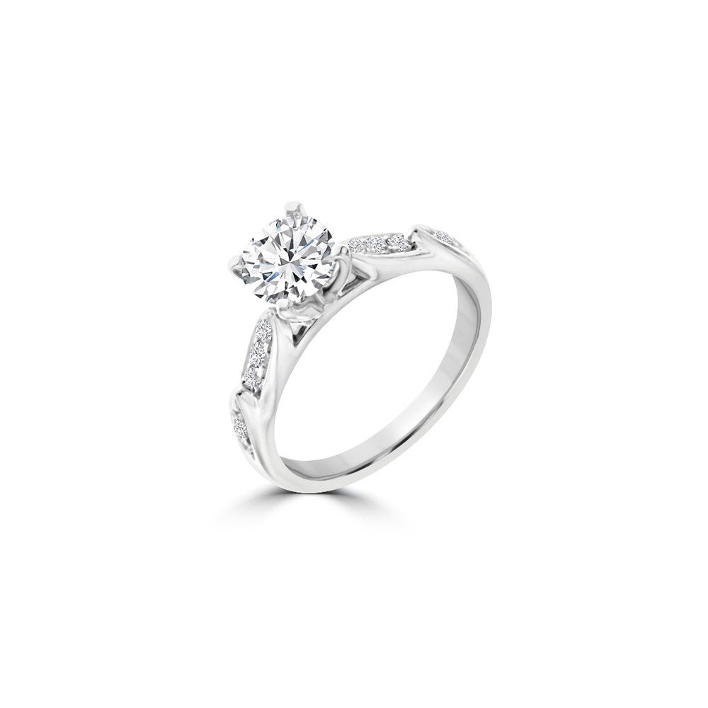 Diamond Pattern Engagement Ring