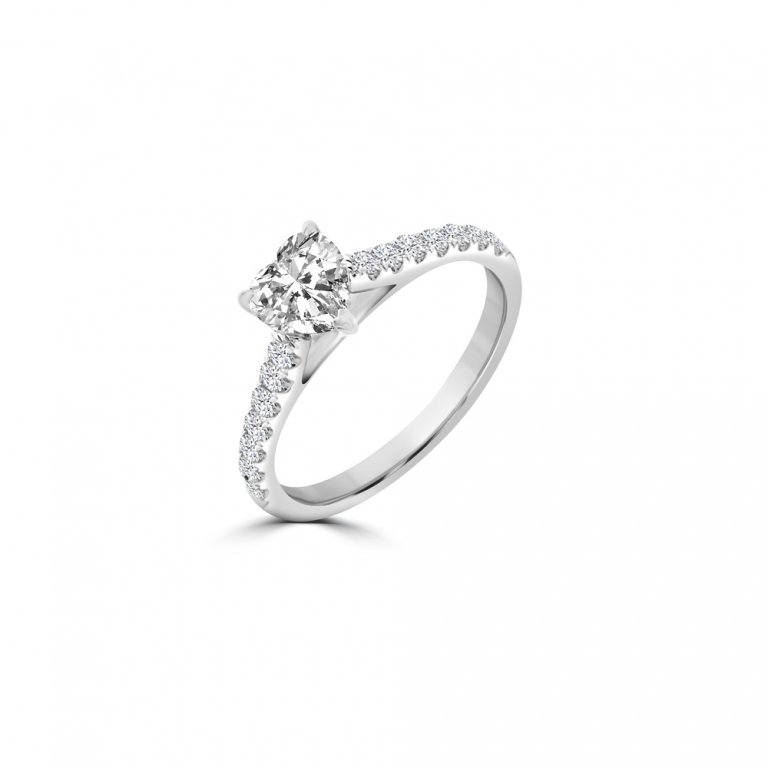 Half Eternity Heart Diamond Ring