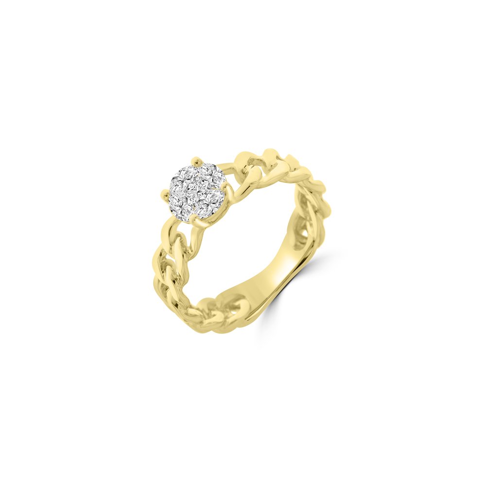 Diamond Curb Chain Ring