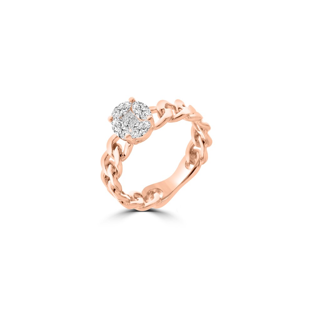 Diamond Curb Chain Ring