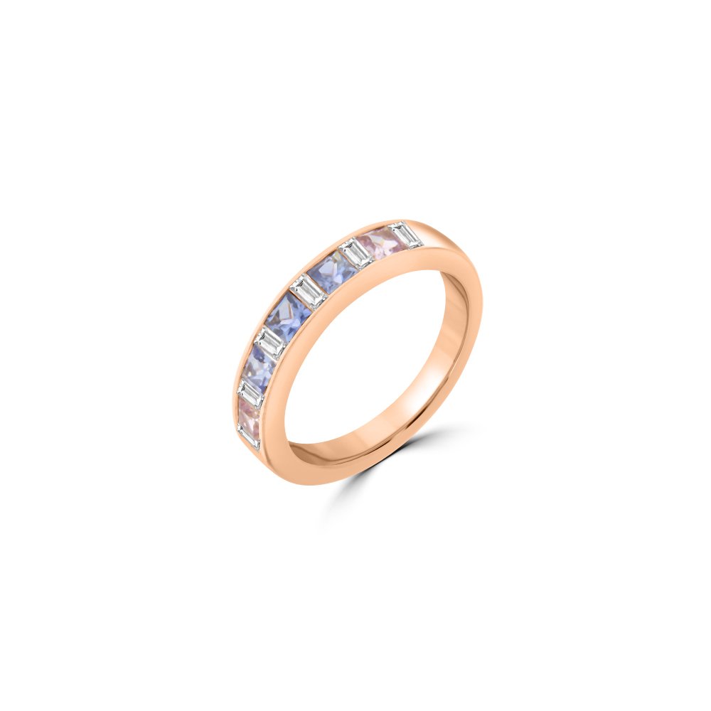 Rainbow Sapphire Diamond Ring