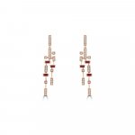 Ruby Diamond Cascade Drop Earrings in 18K Rose Gold