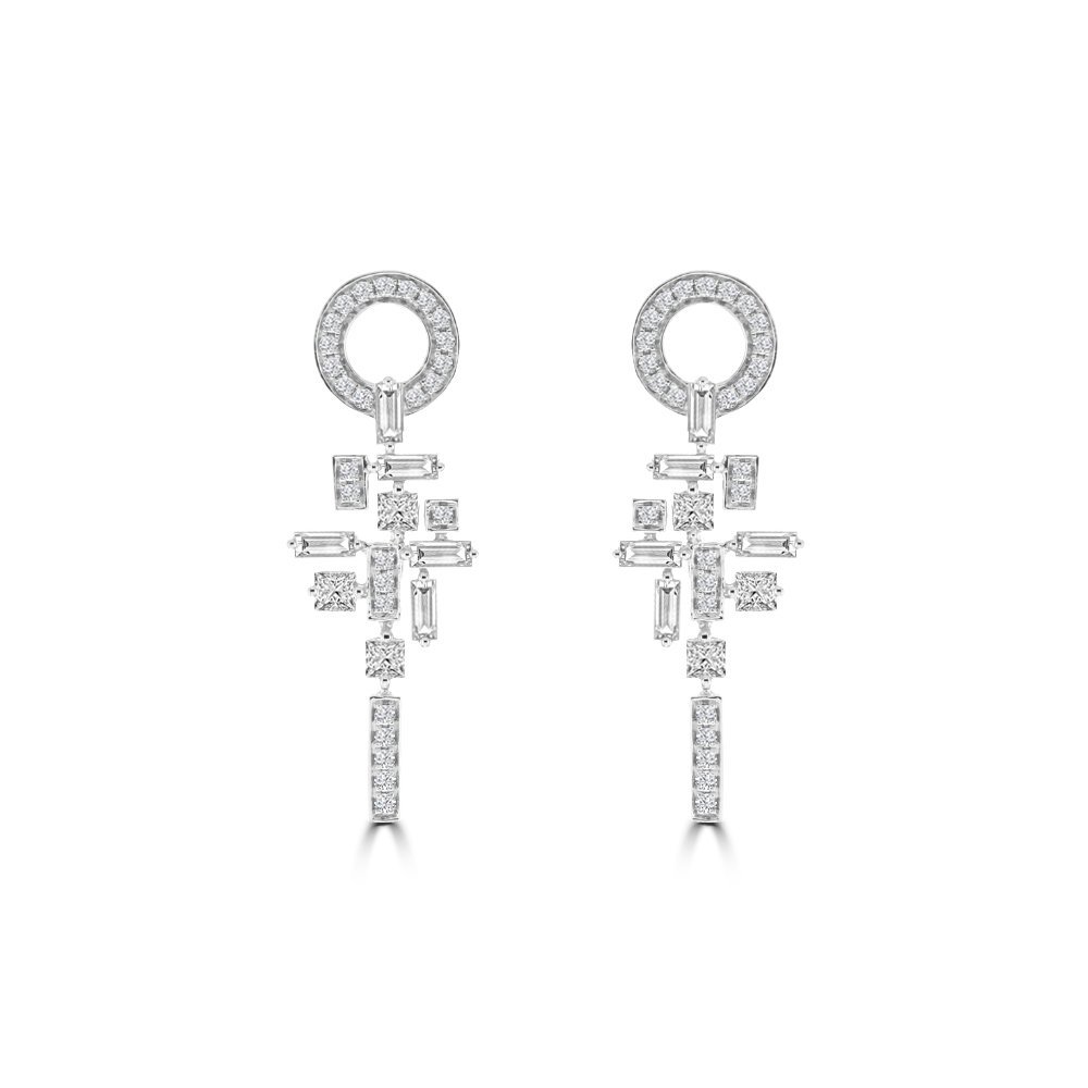 Diamond Cascade Drop Earrings