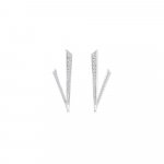 Diamond Pavé V-Shaped Stud Earrings in 18K White Gold