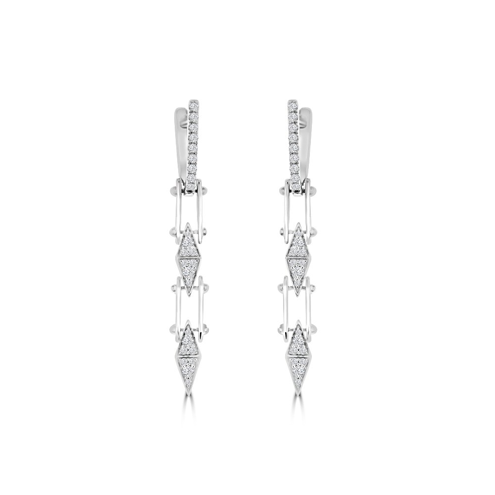 Diamond Spikes Chain Drop Earrings