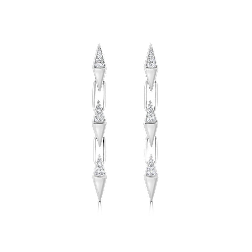 Diamond Spikes Chain Drop Earrings