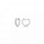 Diamond Claw Set Huggie Earrings (S) in 18K White Gold