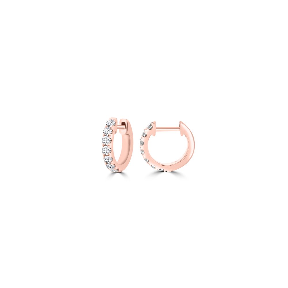 Diamond Claw Set Huggie Earrings (S)