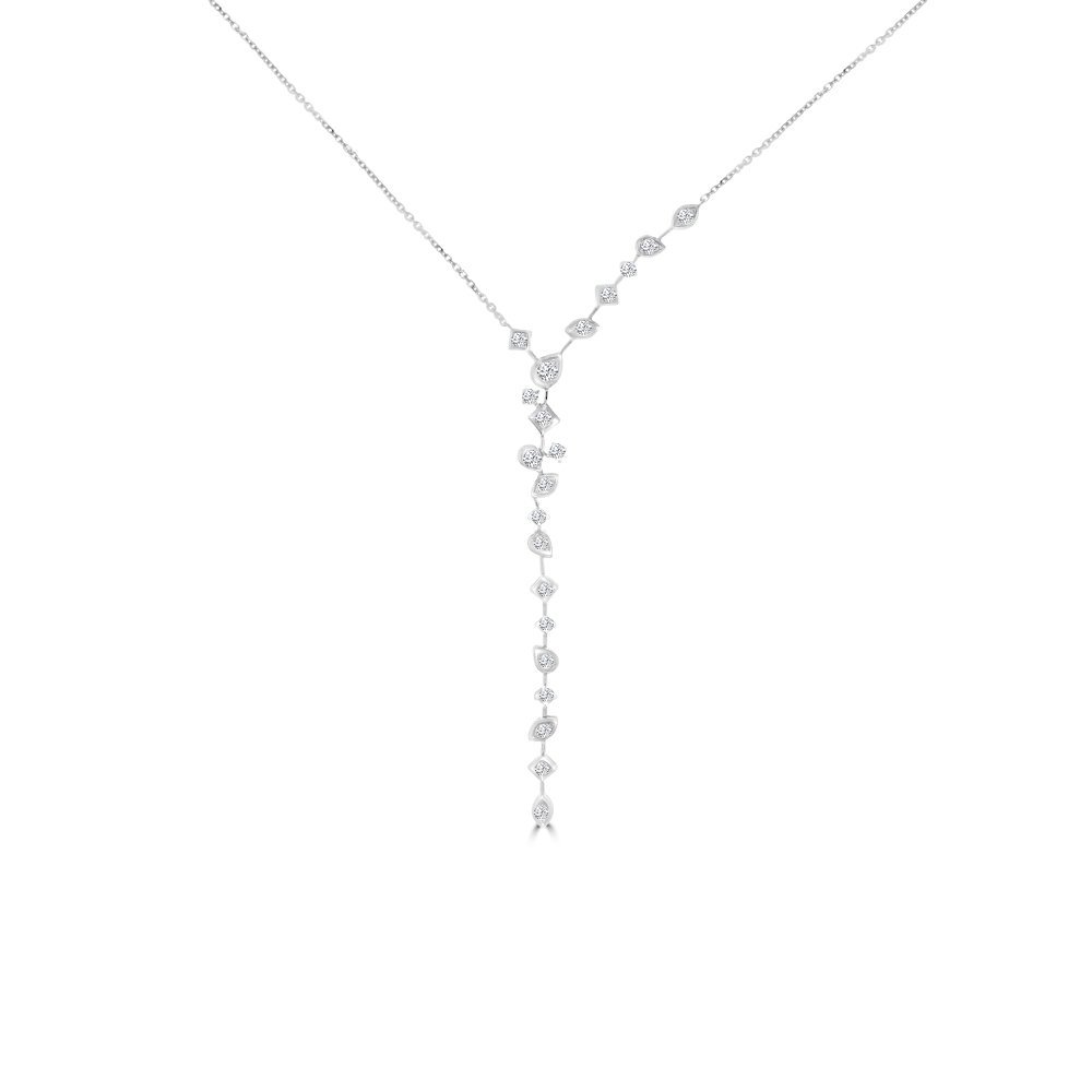 Diamond Cascade Y Drop Pendant with Chain