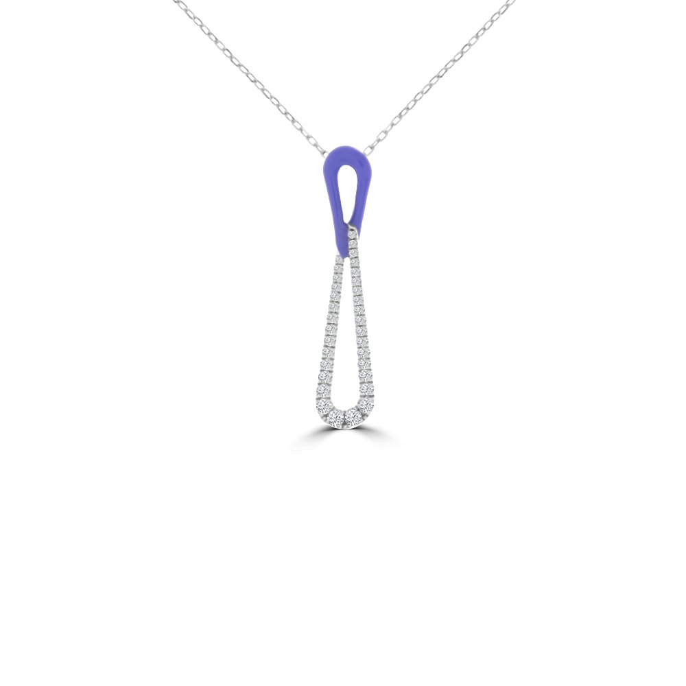 Diamond Enamel Infinity Drop Pendant with Chain