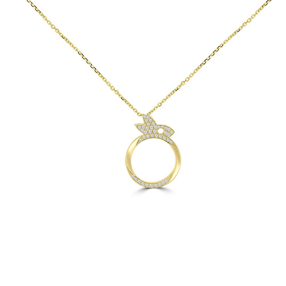 Diamond Pavé Bunny Pendant with Chain
