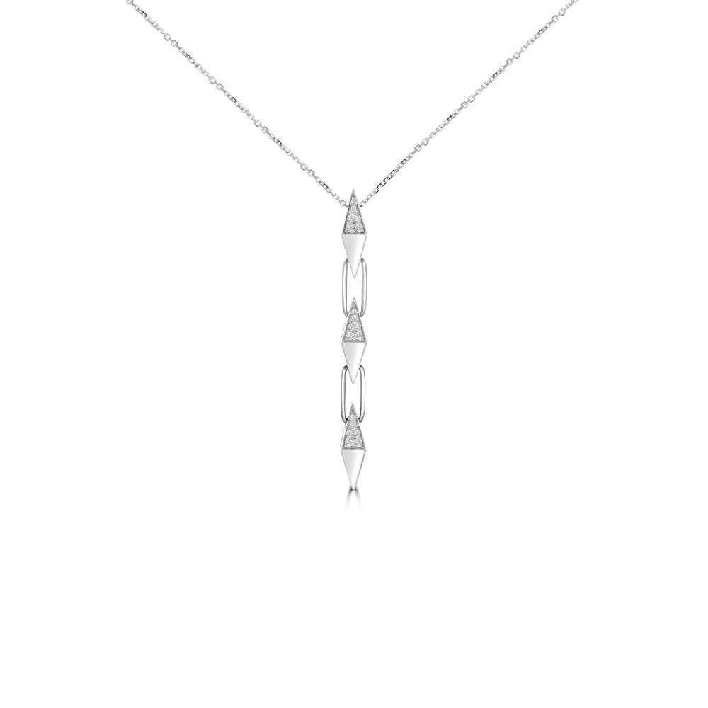 Diamond Spikes Chain Pendant with Chain