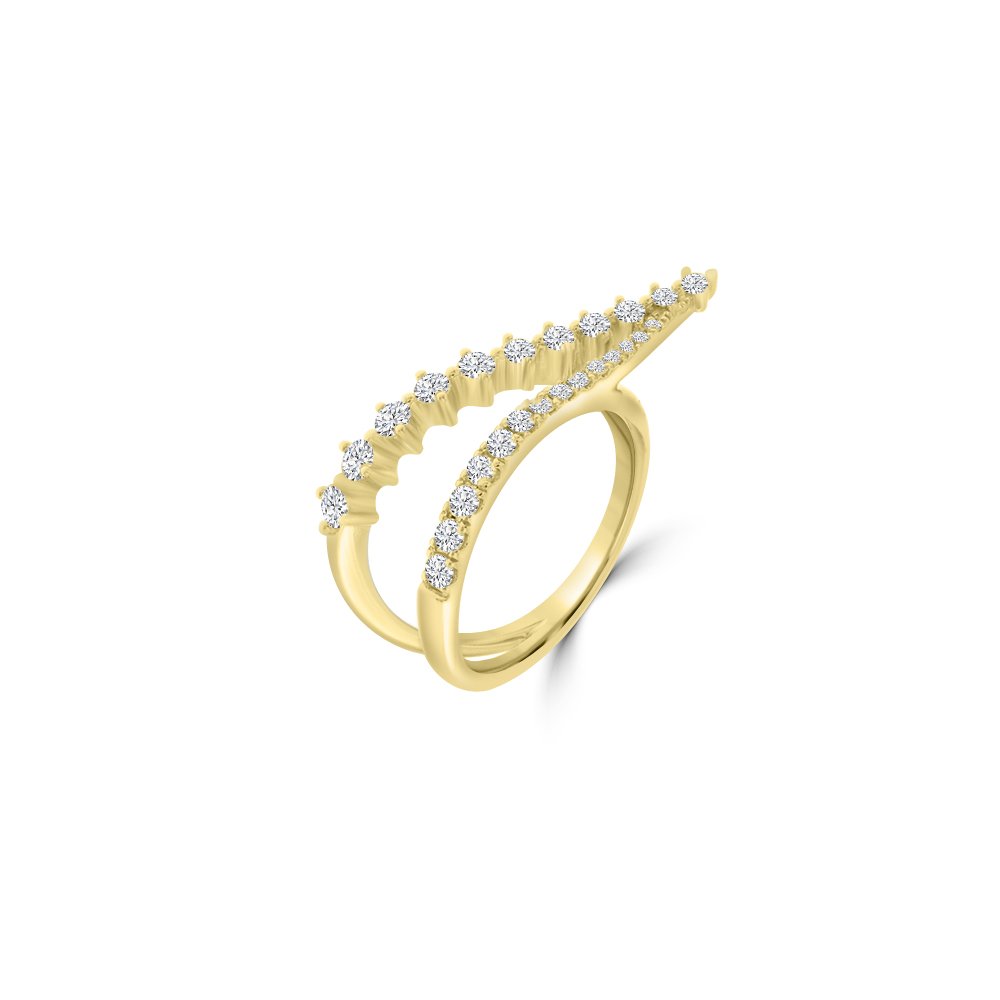 Diamond V-Shaped Ring