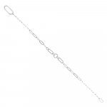Diamond Paperclip Chain Bracelet In 18K White Gold