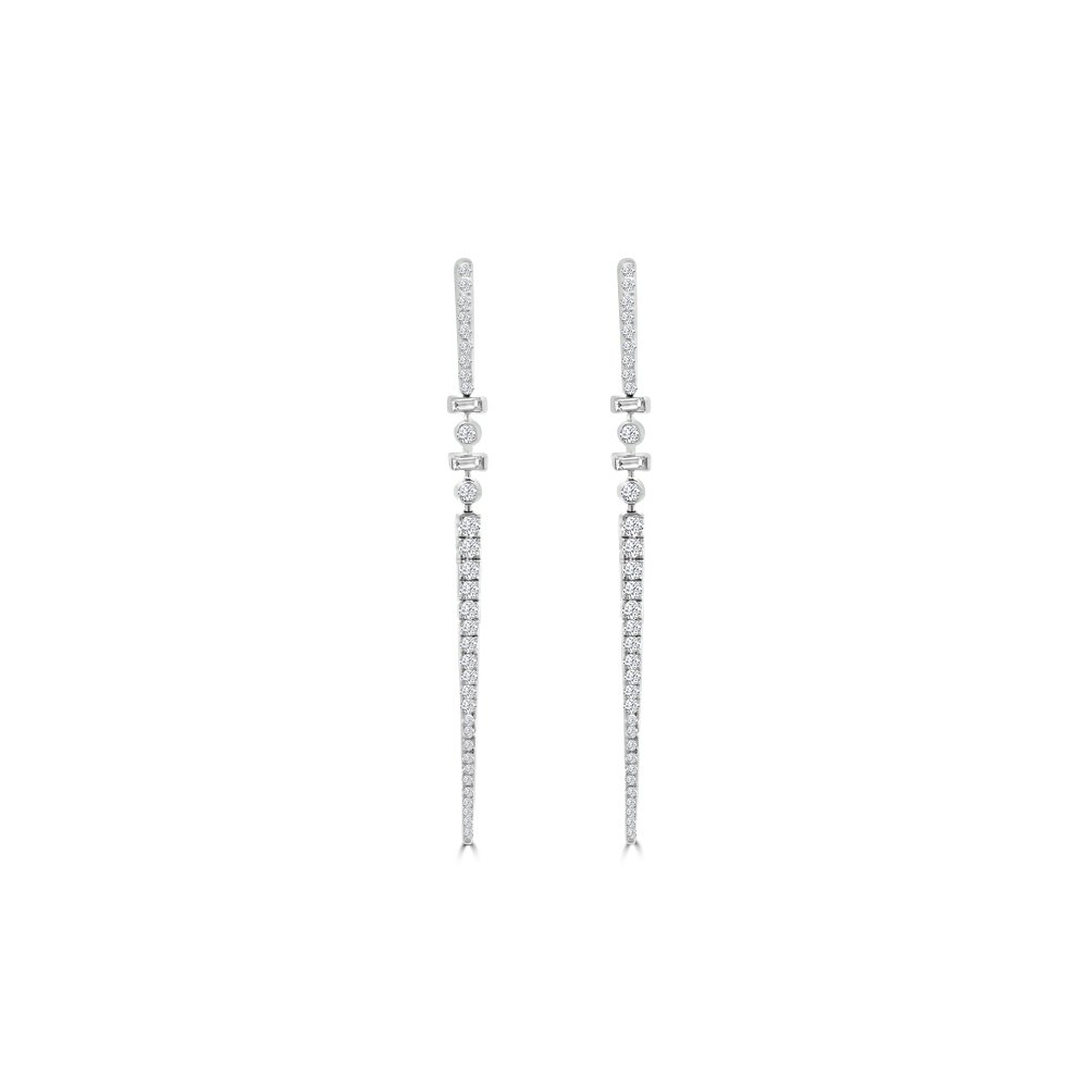 Diamond Line Drop Earrings