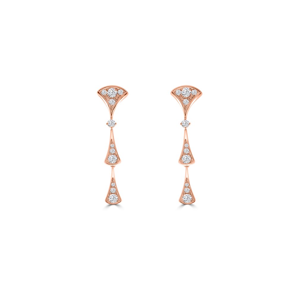 Diamond Fan Drop Earrings