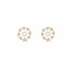 Diamond Floral Openwork Stud Earrings in 18K White Gold, 18K Rose Gold