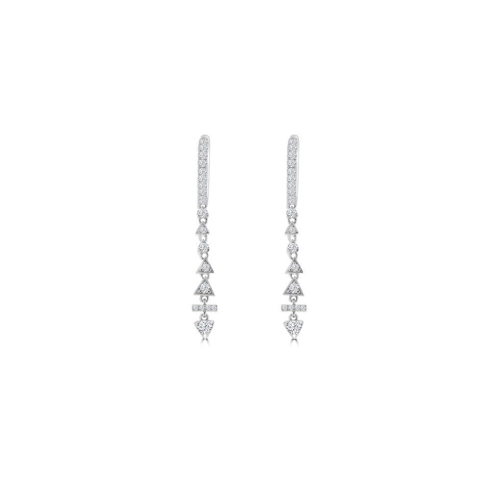 Diamond Triangle Drop Earrings